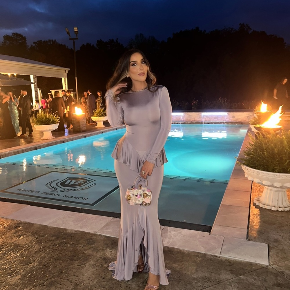 Sophisticated Silver Maxi Dress